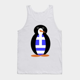 Greek Flag on Mr. Penguin Tank Top